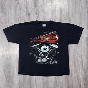Brooks and Dunn Motorcycle Engine Graphic T Shirt Men's 90s
